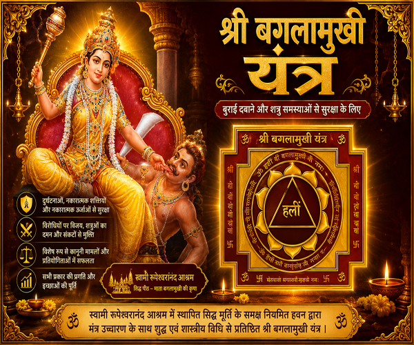 Shri Baglamukhi Yantra (for suppressing evil and preventing enemy troubles)